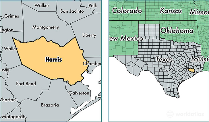 location of Harris county on a map