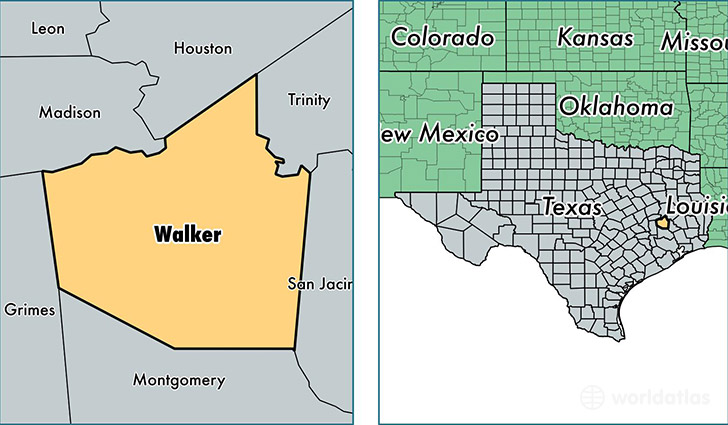 location of Walker county on a map
