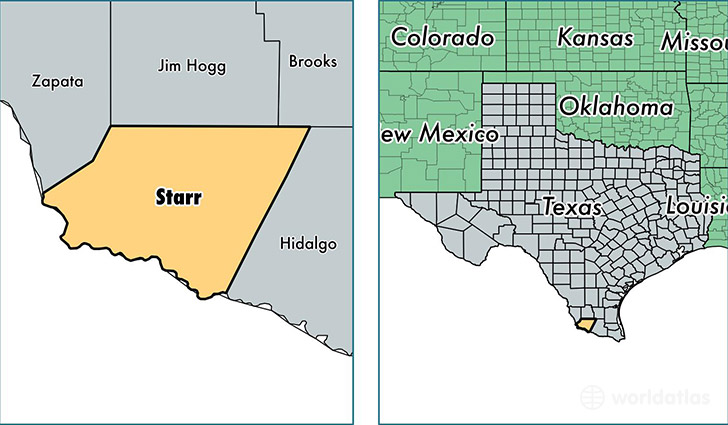 location of Starr county on a map
