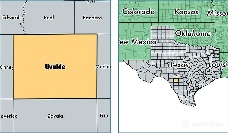 location of Uvalde county on a map