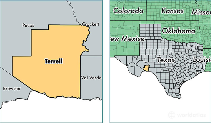 location of Terrell county on a map