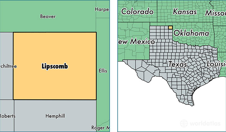 location of Lipscomb county on a map