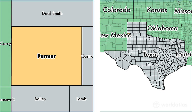 location of Parmer county on a map