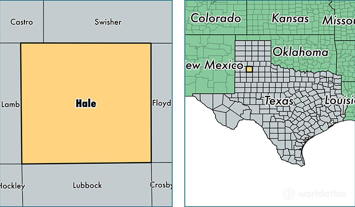 location of Hale county on a map