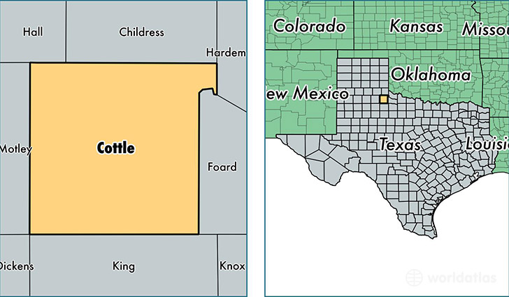 location of Cottle county on a map