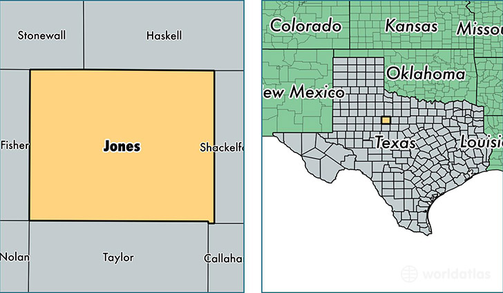 location of Jones county on a map