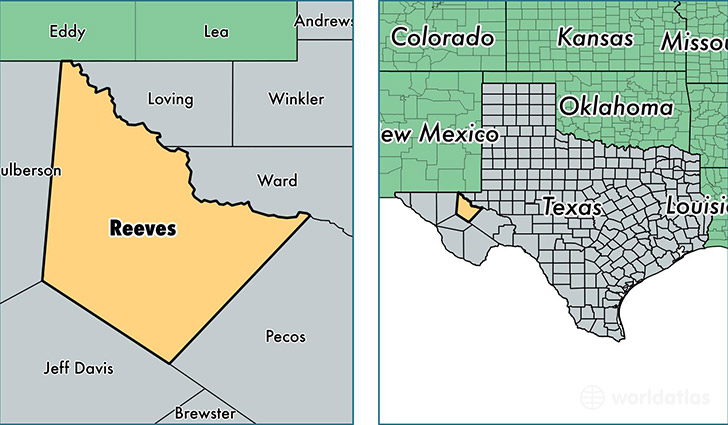location of Reeves county on a map