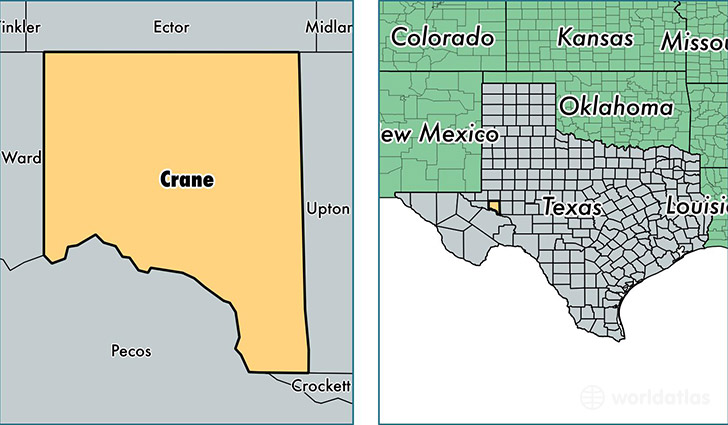 location of Crane county on a map