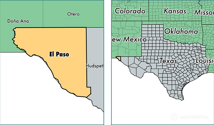 location of El Paso county on a map