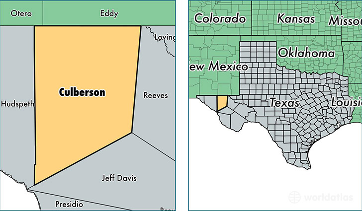 location of Culberson county on a map
