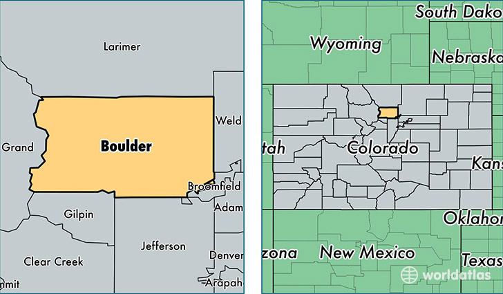 location of Boulder county on a map