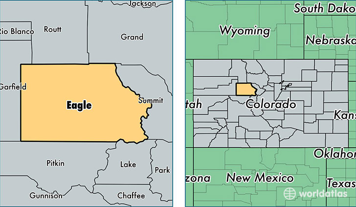 location of Eagle county on a map
