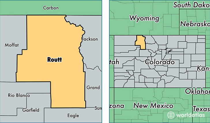 location of Routt county on a map