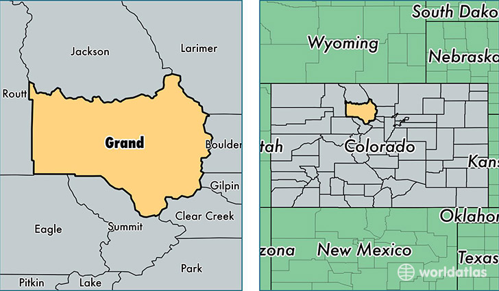 location of Grand county on a map
