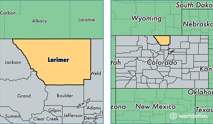 location of Larimer county on a map