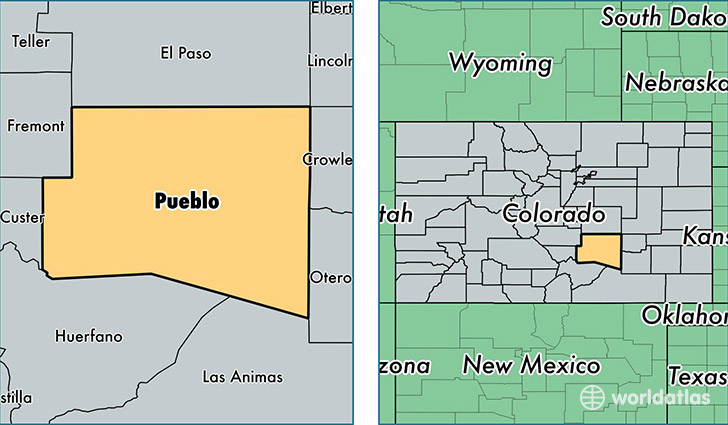 location of Pueblo county on a map