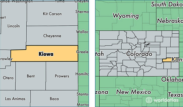 location of Kiowa county on a map