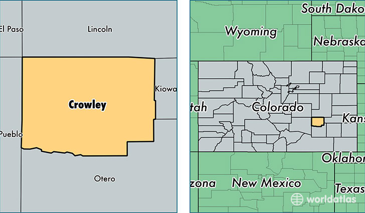 location of Crowley county on a map