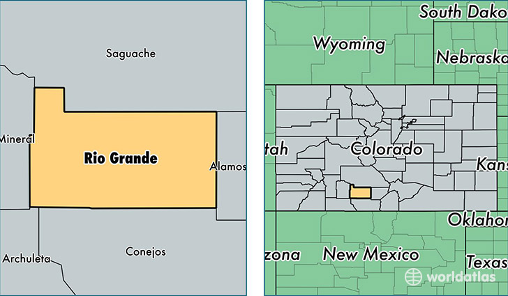 location of Rio Grande county on a map