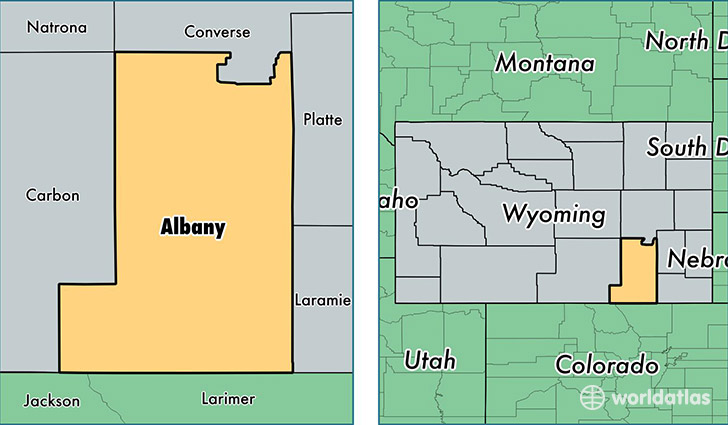 location of Albany county on a map