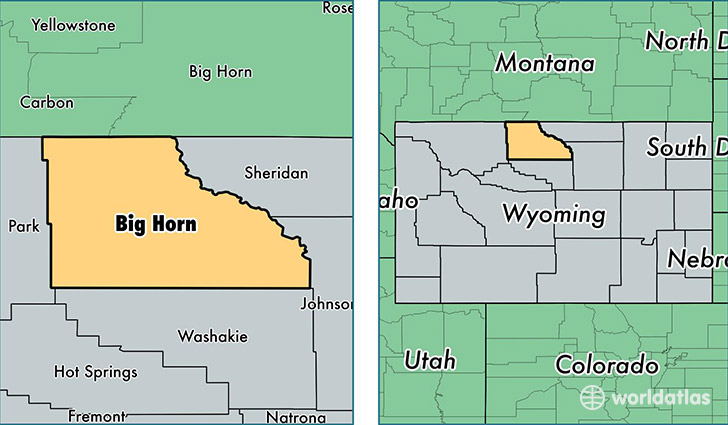 location of Big Horn county on a map