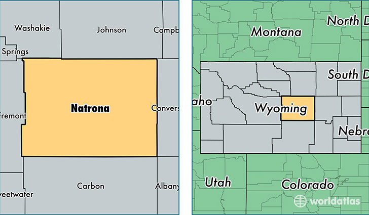 location of Natrona county on a map