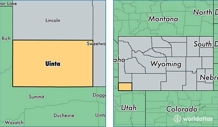location of Uinta county on a map