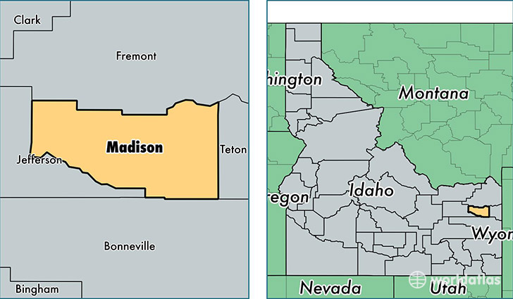 location of Madison county on a map