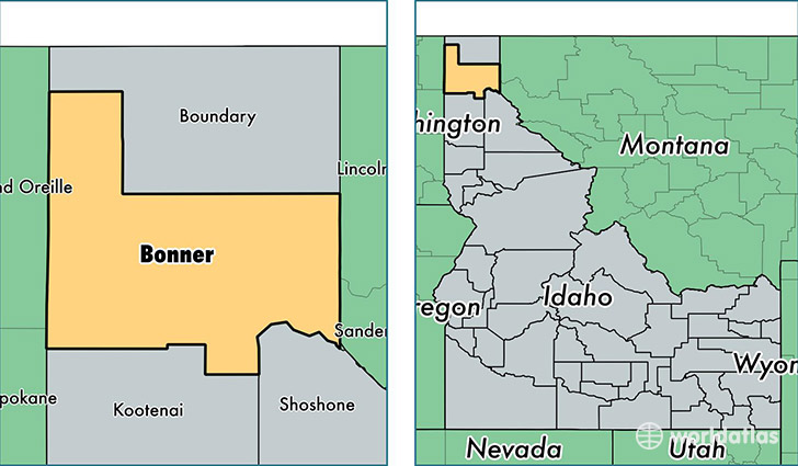 location of Bonner county on a map