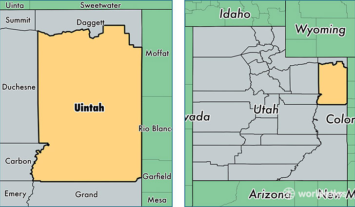 location of Uintah county on a map