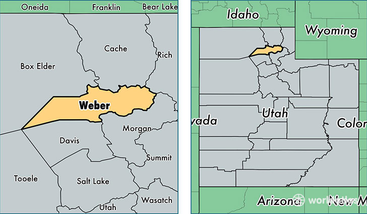 location of Weber county on a map