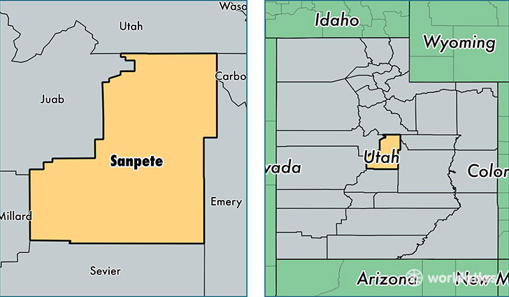 location of Sanpete county on a map