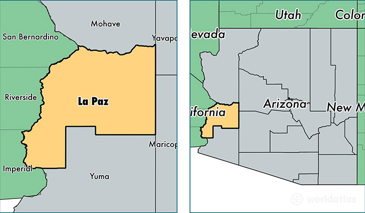 location of La Paz county on a map