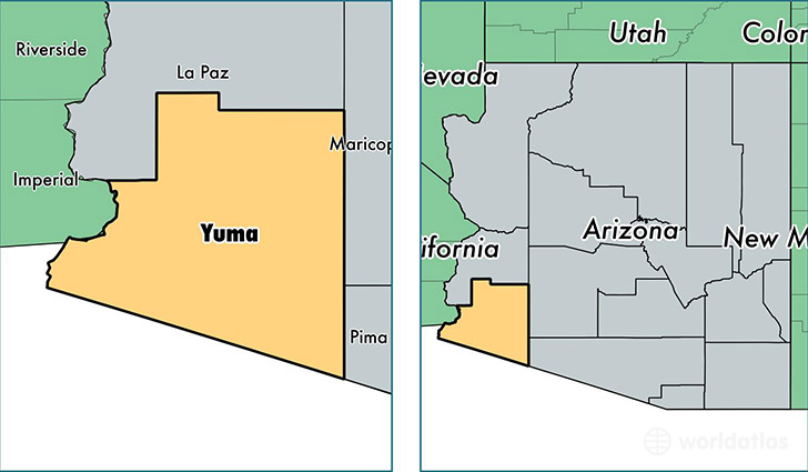 location of Yuma county on a map