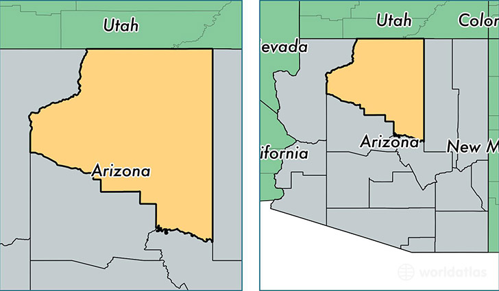 location of Coconino county on a map