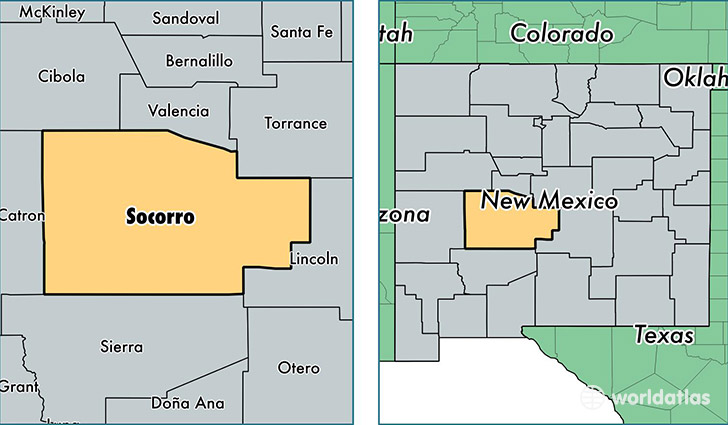 location of Socorro county on a map