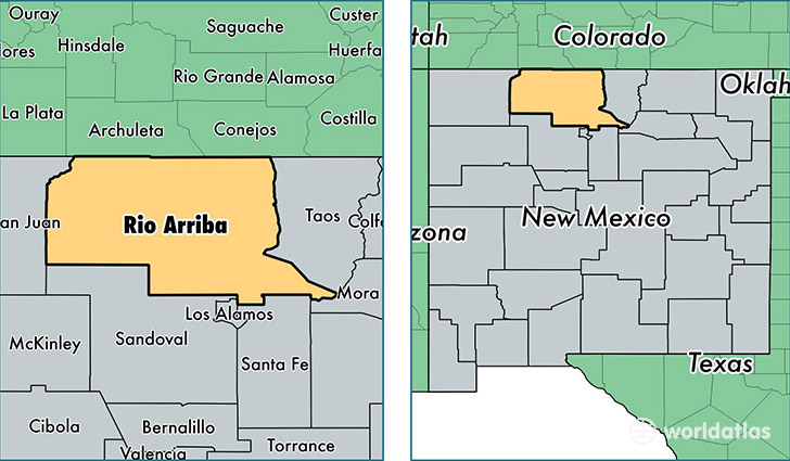 location of Rio Arriba county on a map