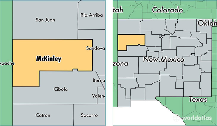 location of McKinley county on a map