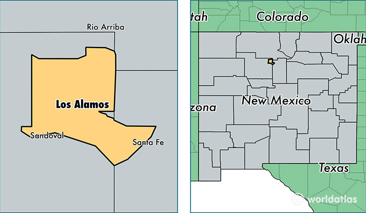 location of Los Alamos county on a map