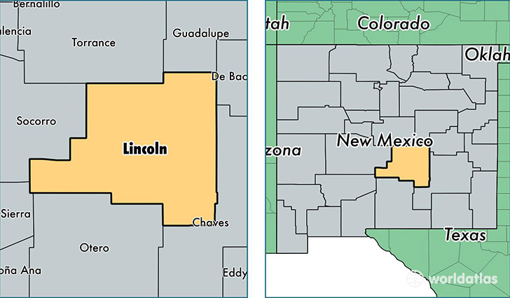 location of Lincoln county on a map