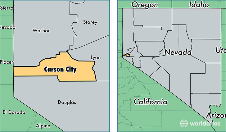 location of Carson City county on a map