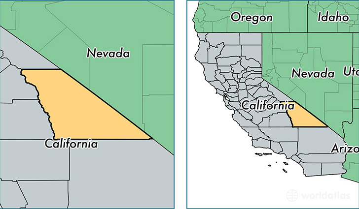 location of Inyo county on a map