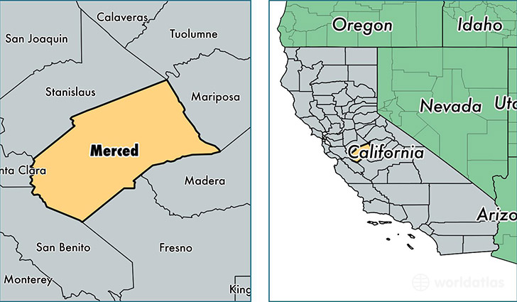 location of Merced county on a map