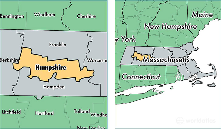location of Hampshire county on a map