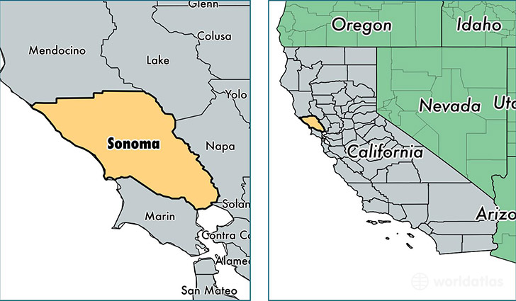 location of Sonoma county on a map