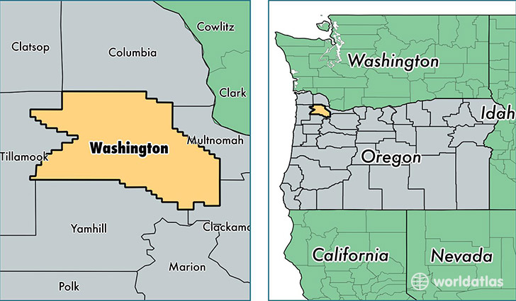 location of Washington county on a map