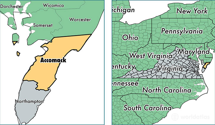 Map of Accomack County, Virginia
