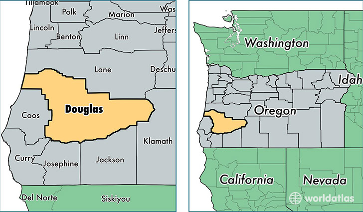 location of Douglas county on a map