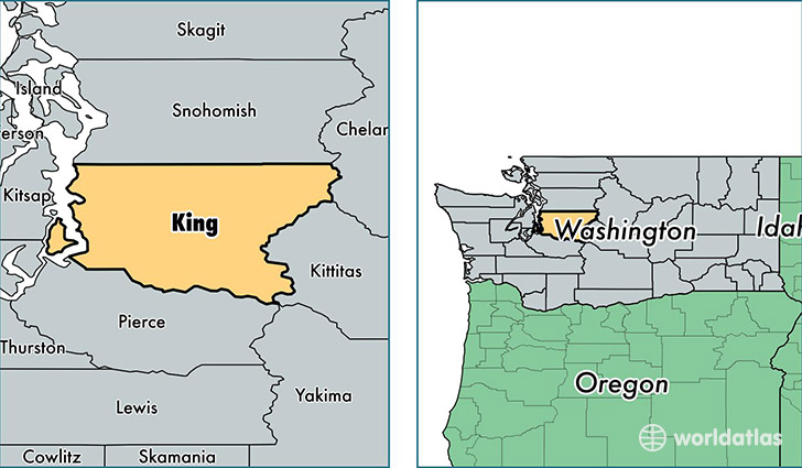location of King county on a map