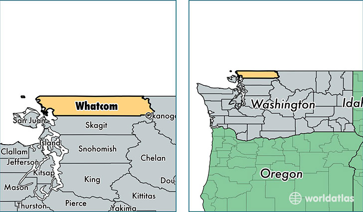 location of Whatcom county on a map